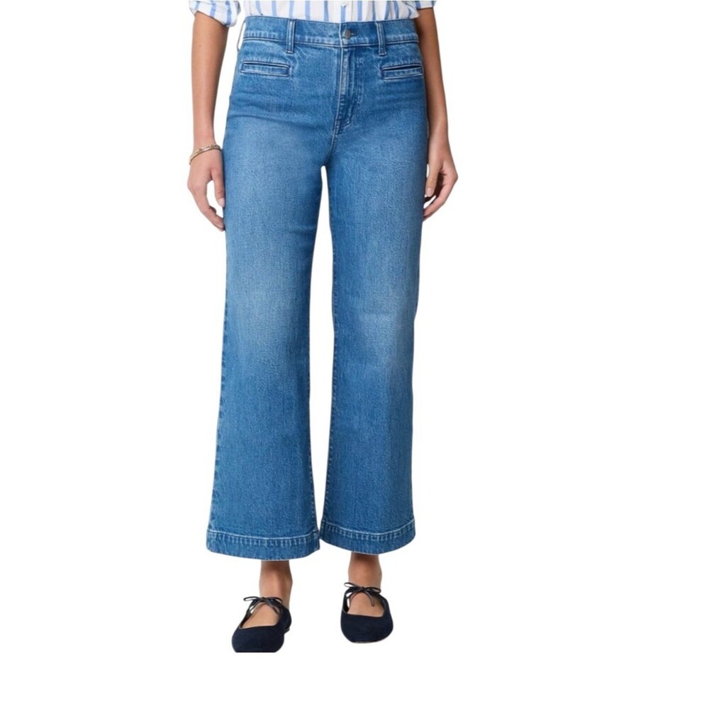 J. Crew Factory Wide Leg Crop Denim Jeans